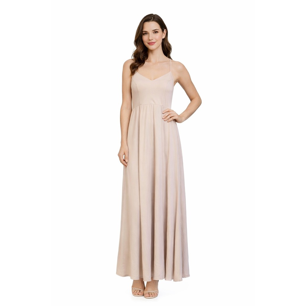 Show Me Your MuMu Godshaw Goddess Gown Women's M Beige Maxi Dress NWOT